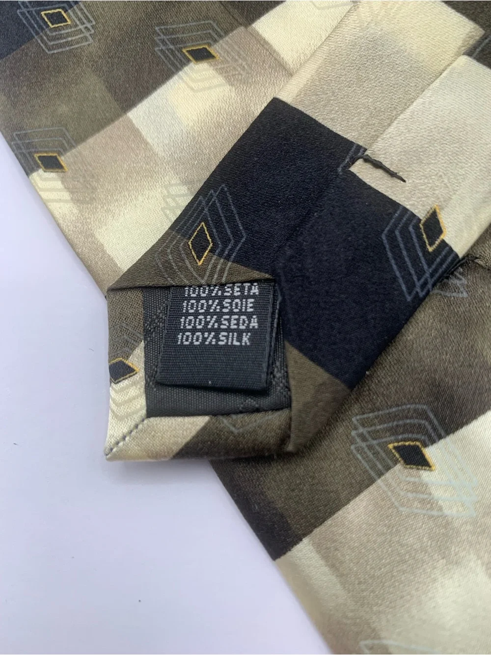 Classic Black and Gold Checked Men's Dress Tie 62” x 4” Long Tie Business